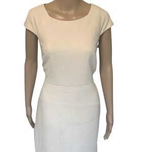 Champagne AGB Shimmer Sheath Dress Size 10